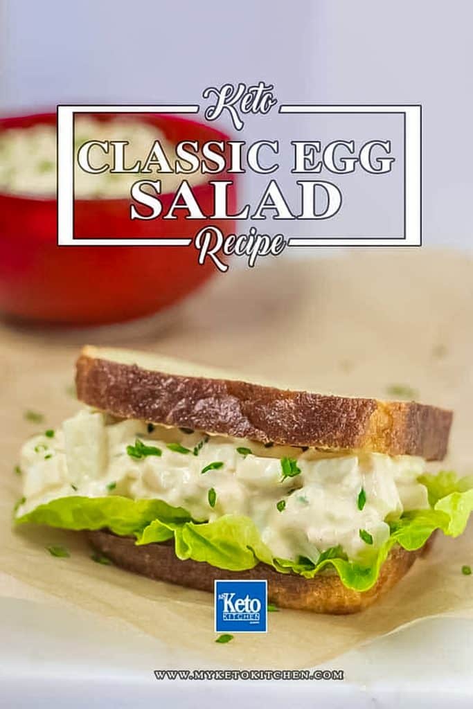 Keto egg salad in a sandwich.