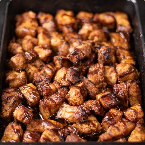 Pork Belly Bites Recipe Sticky Bbq Oven Baked