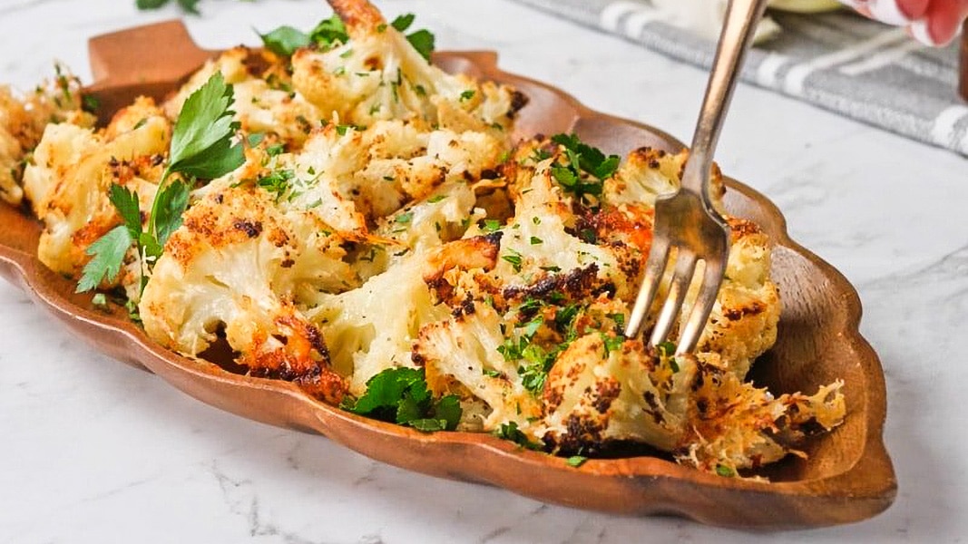The Best Roast Cauliflower Recipe Crunchy Cheesy Keto Side Dish