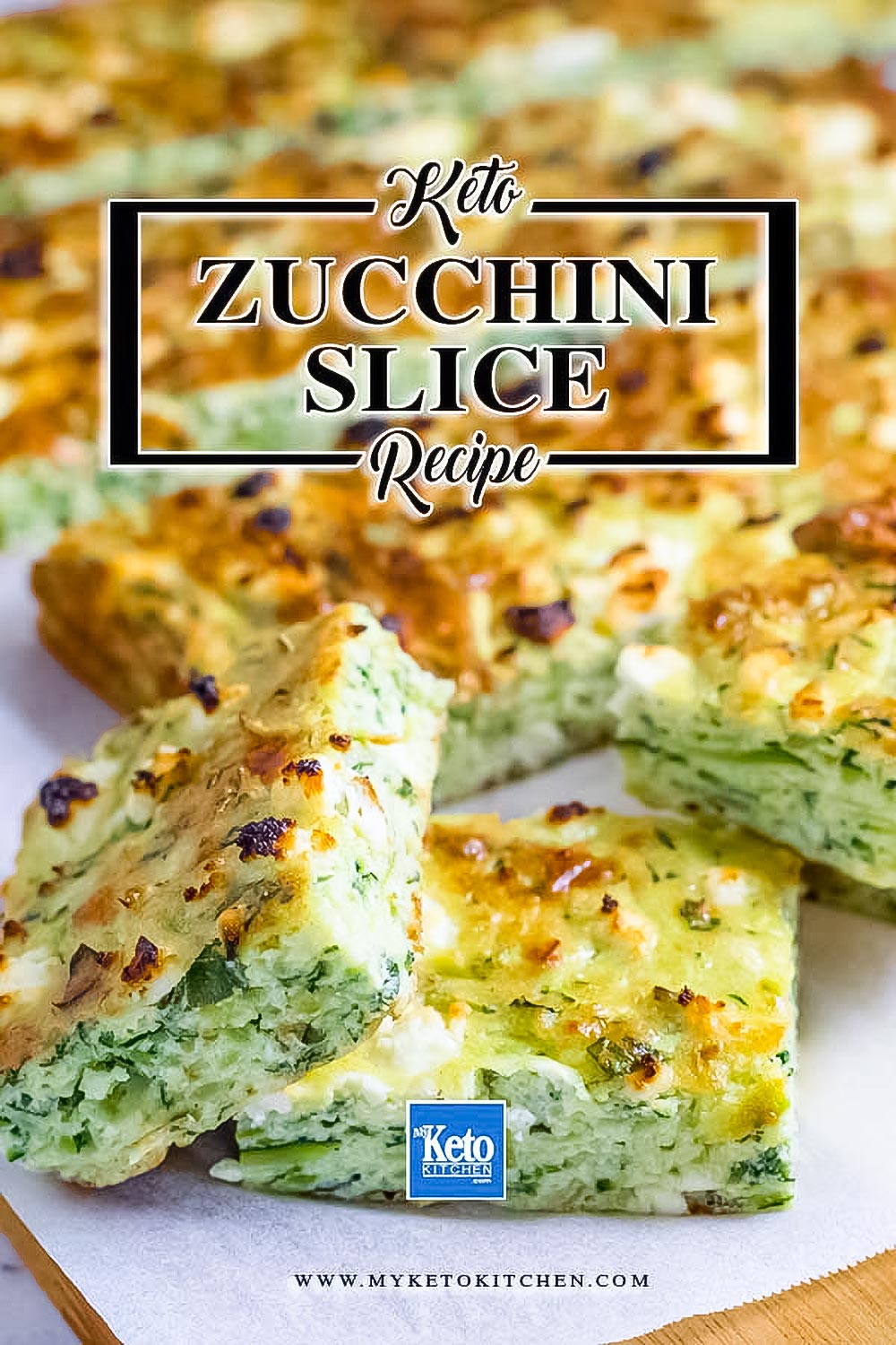 Keto Zucchini Slice with Cheddar & Feta - Easy Bake!