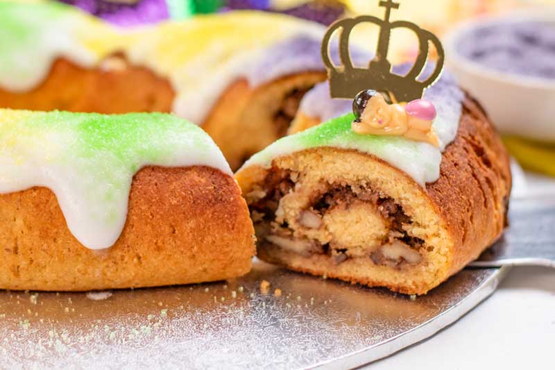 Mardi Gras KING CAKE * Easy ~ crescent rolls * Cream Cheese & CHERRY  (strawberry or blueberry) FILLING * with sugar or almost-sugar free ** -  Cindy's ON-Line recipe box