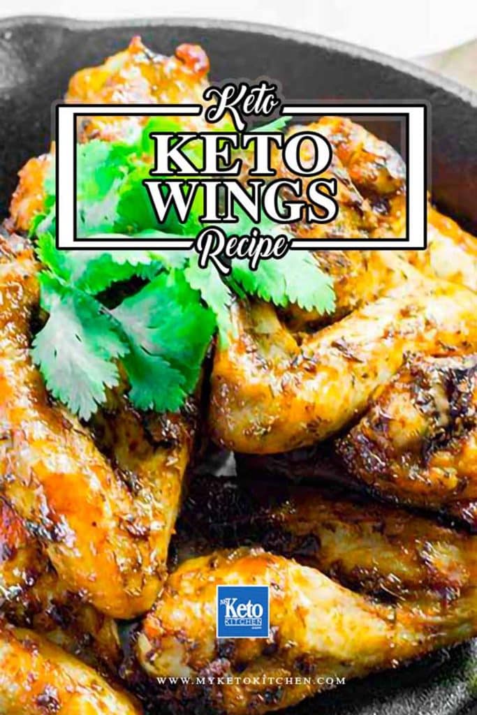 Texan BBQ keto chicken wings in a cast iron frying pan.