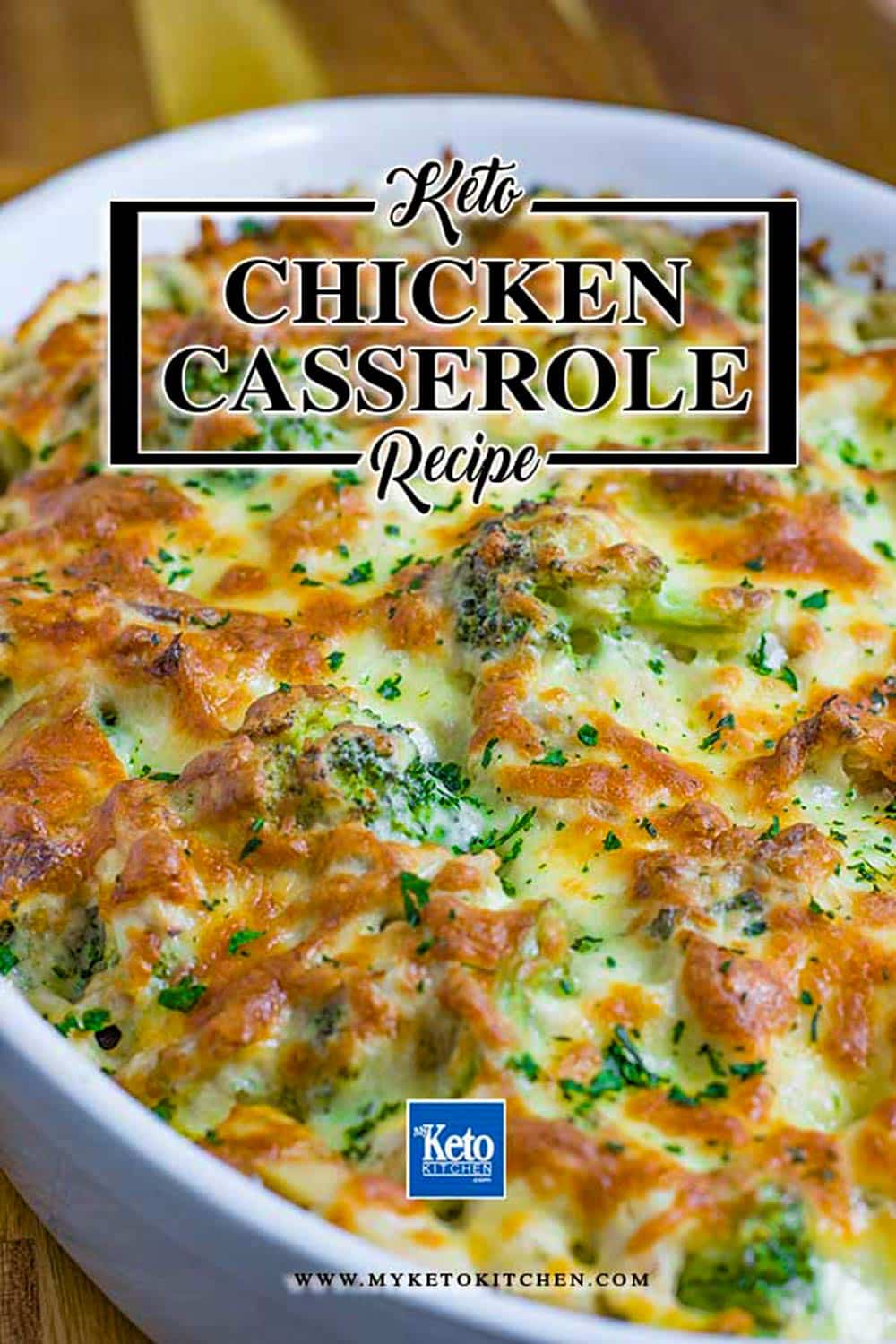 Easy Keto Chicken Broccoli Casserole Bake - Super Cheesy!