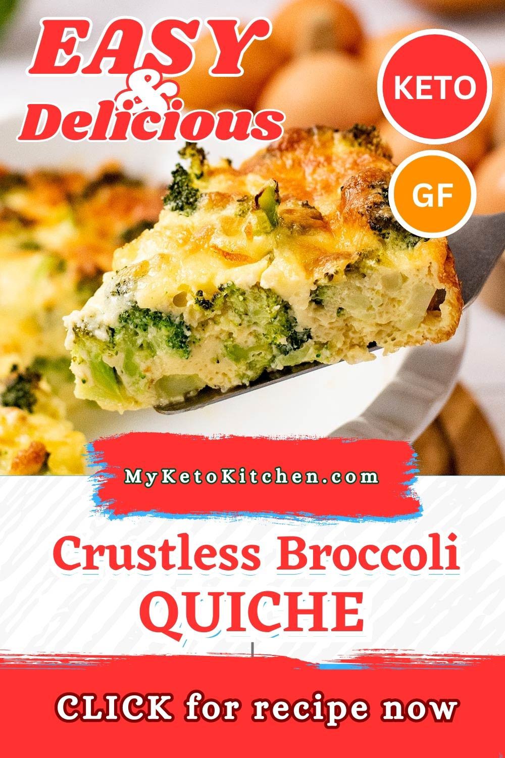 The Best Keto Crustless Quiche - Broccoli & Cheese - Super Healthy