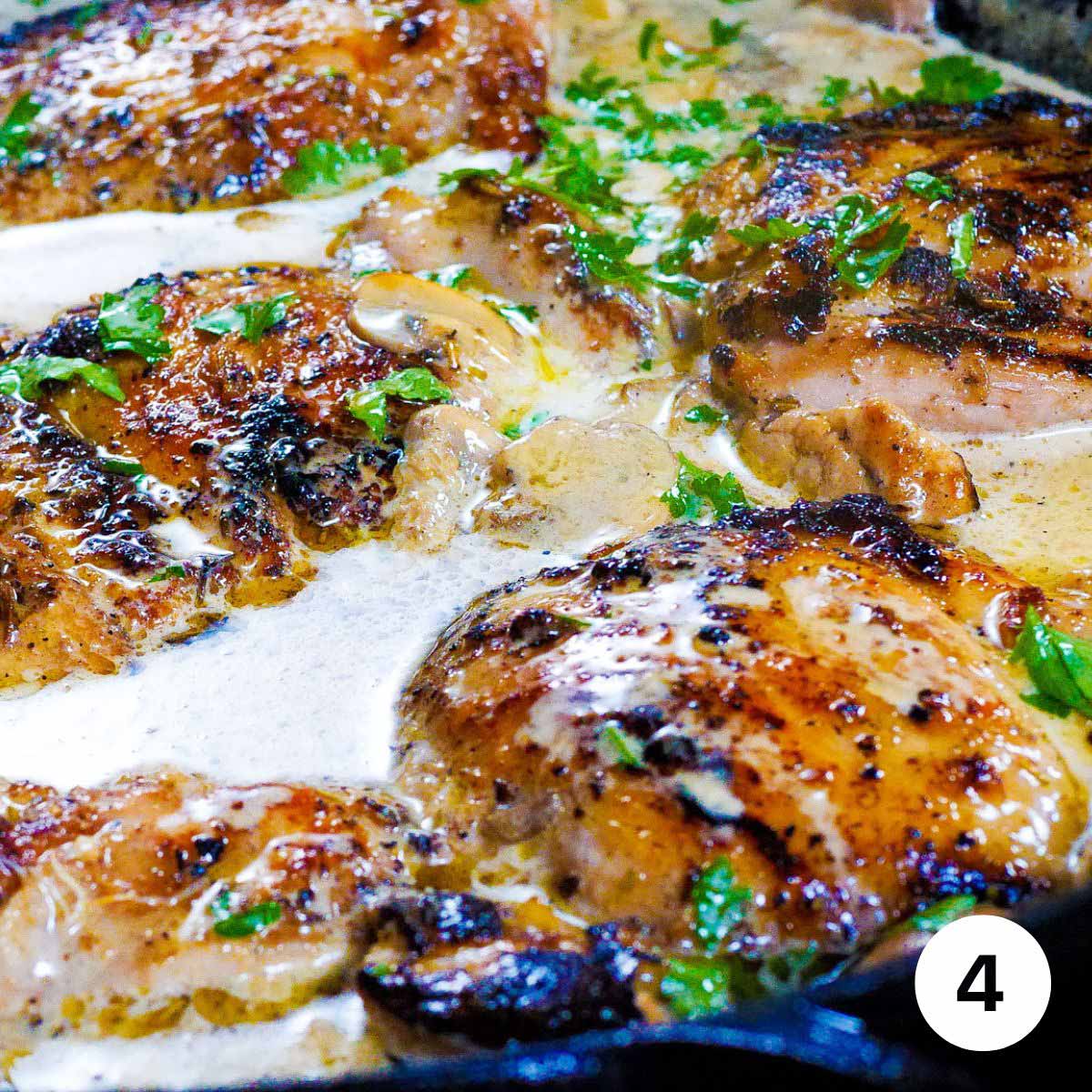 Delicious One Pan Boneless Skinless Chicken Thighs in Creamy Mushroom ...