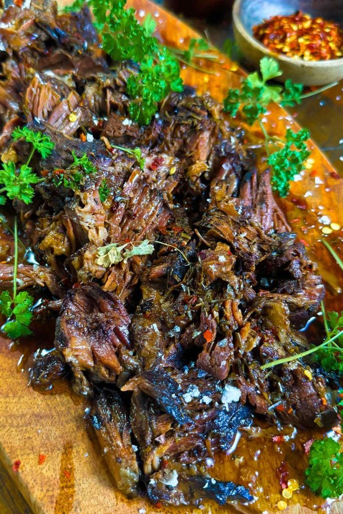 Carnivore chuck roast cooked low and slow for keto meal prep.